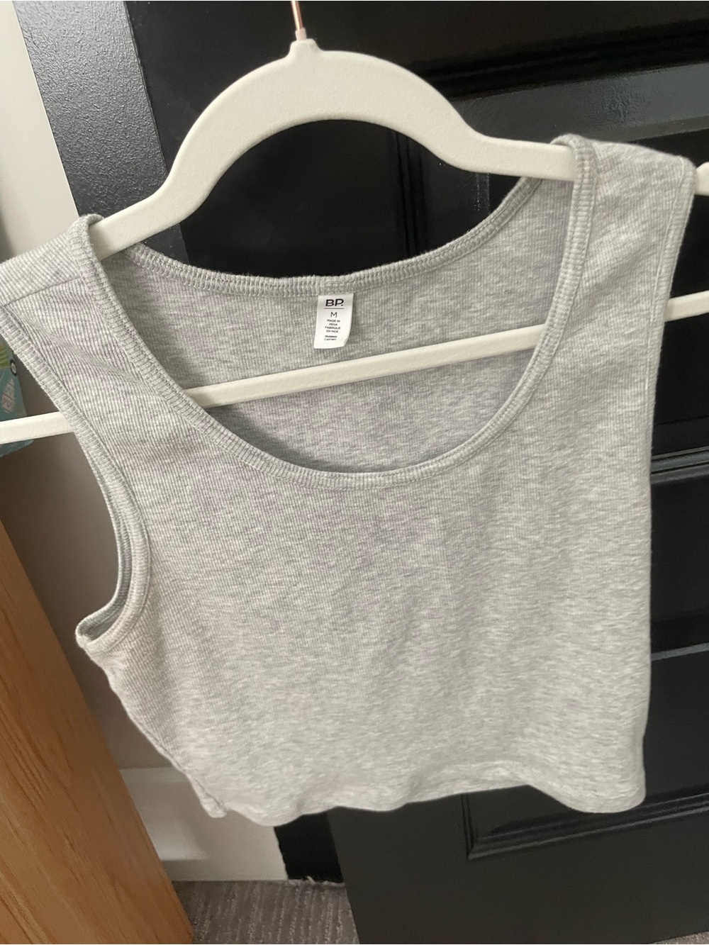 bp Women's Light Heather Gray Ribbed Tank Top